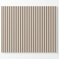 Stripes - White and Dark Brown Wrapping Paper