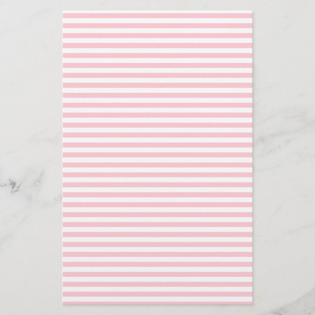 Stripes - White and Pink Stationery (Front)