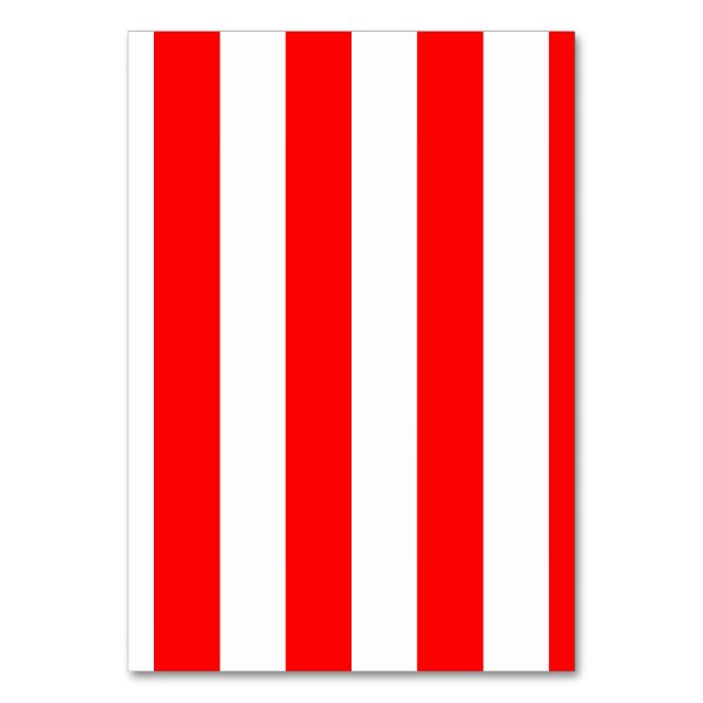 Stripes - White and Red Table Number (Front)
