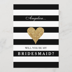 Stripes Will You Be My Bridesmaid Invitation