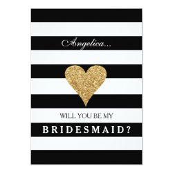 Stripes Will You Be My Bridesmaid Invitation