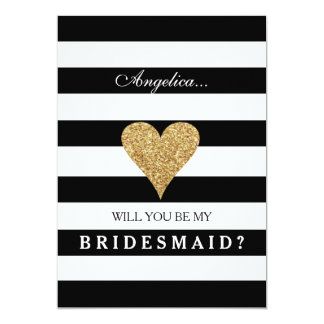 Stripes Will You Be My Bridesmaid Invitation