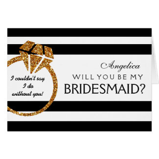 Stripes Will You Be My Bridesmaid Invitation Card