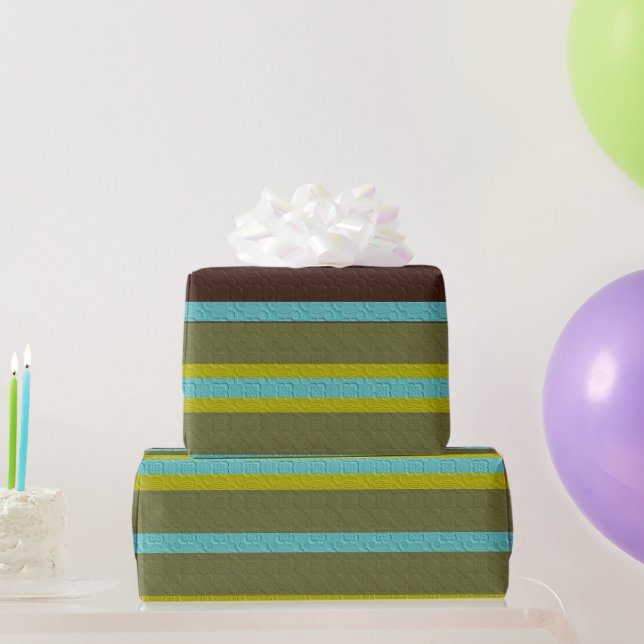 Stripes With Pattern  Wrapping Paper (Party Gifts)