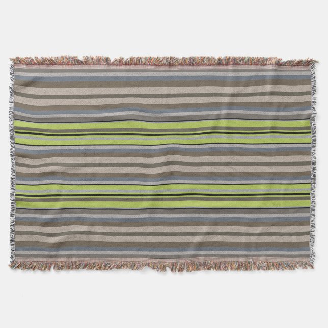 Stripes With Textured Design Throw Blanket (Front)