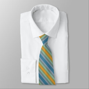 Stripes - Yellow Blue Lavender Olive Green Aqua Neck Tie