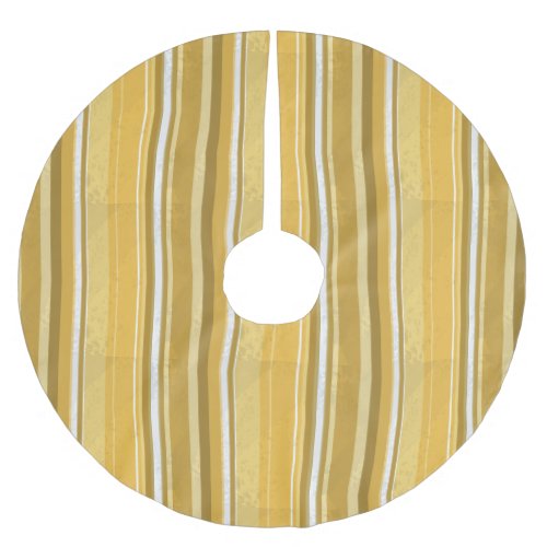 Stripes Yellow Brushed Polyester Tree Skirt