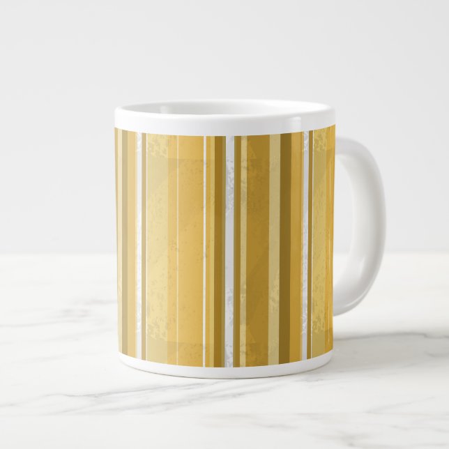 Stripes Yellow Giant Coffee Mug (Front Right)