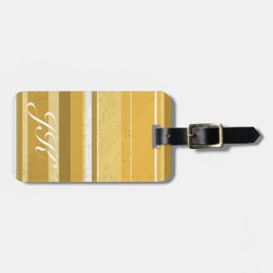 Stripes Yellow Luggage Tag