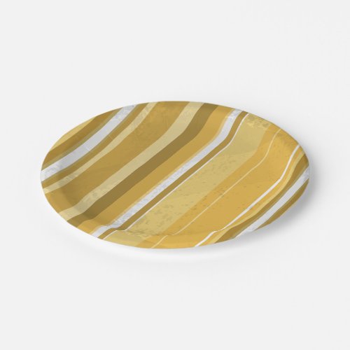 Stripes Yellow Paper Plates