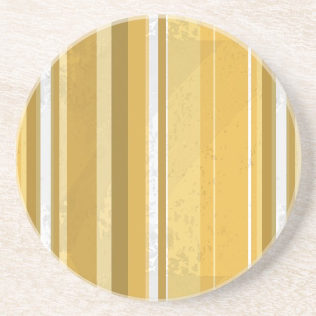 Stripes Yellow Sandstone Coaster (Front)