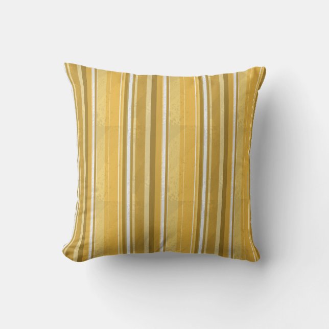 Stripes Yellow Throw Pillow (Front)