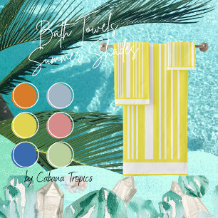 Stripes Yellow & White Bath Towel Set