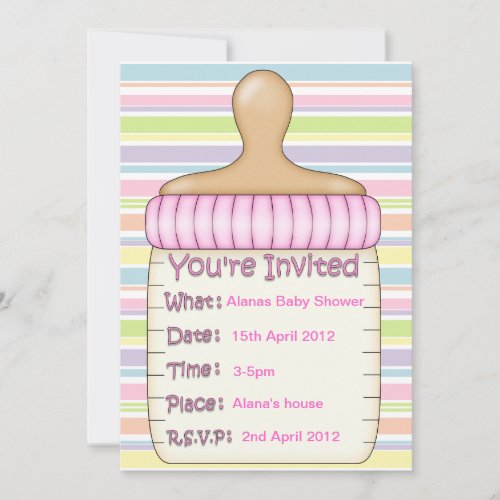 STRIPEY ANGEL BABY SHOWER INVITATION