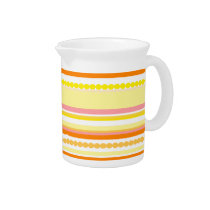 Stripey beads orange and pink pattern milk jug drink pitcher