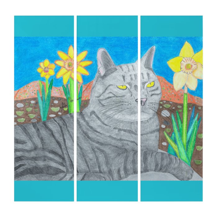 Stripey Cat In The San Bernardino Mountains Triptych