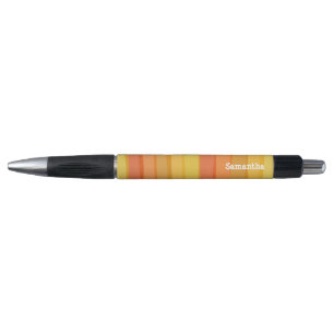 Stripey orange and yellow pen