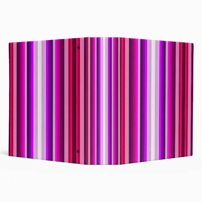 Stripey Pink 3-Ring Binder 2” Thick  (Background)