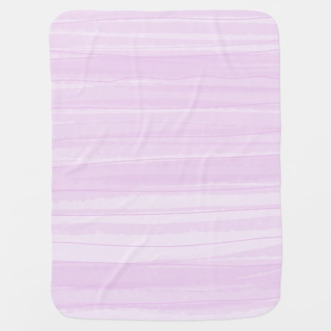Stripey Pink Baby Receiving Blanket (Front)