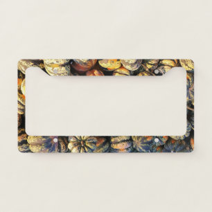Stripey Pumpkins Cluster License Plate Frame