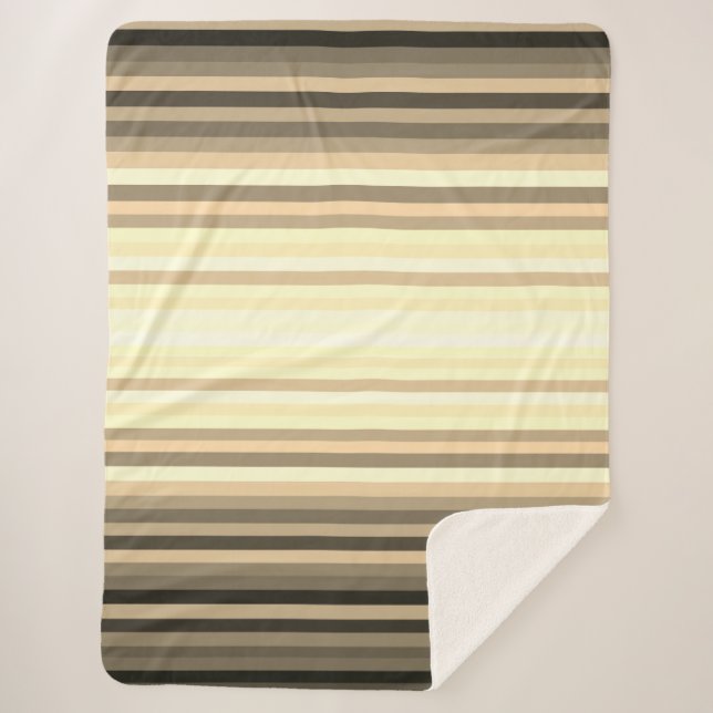 Stripey Sepia Sherpa Blanket 60" x 80" (Front)