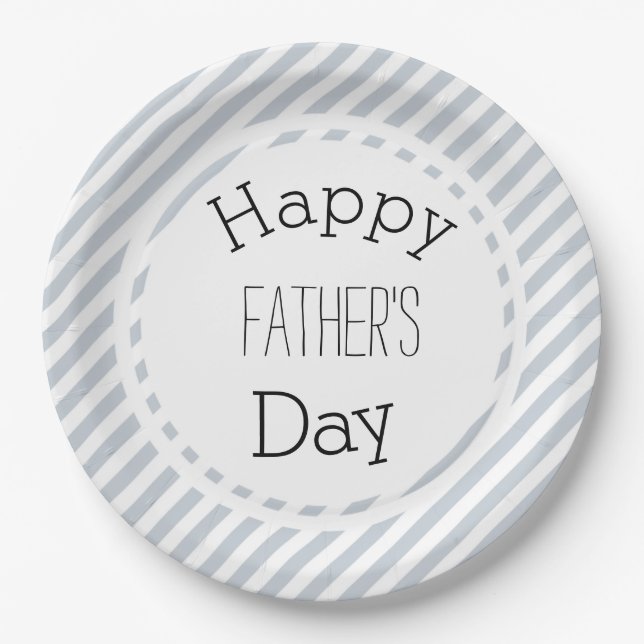 Stripped Father's Day Paper Plates (Front)