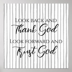 Stripped Script Lettering Trust God Inspirational Poster