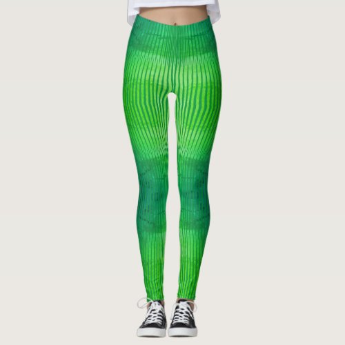 Stripple collection _ fluorescent green tights