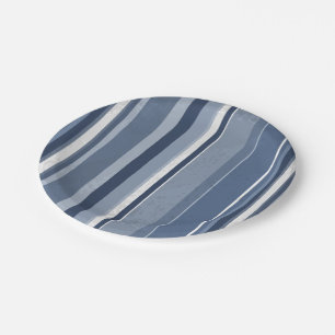 Strips of Blue and white Paper Plates