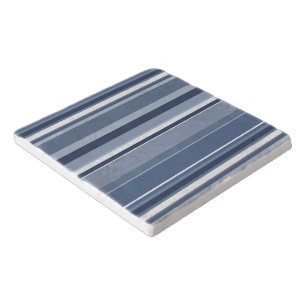 Strips of Blue and white Trivet