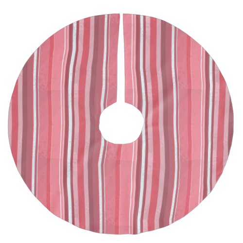 Strips of Pink Brushed Polyester Tree Skirt