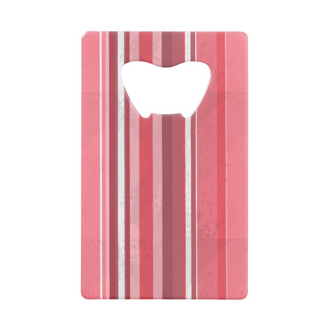 Strips of Pink Credit Card Bottle Opener (Front)