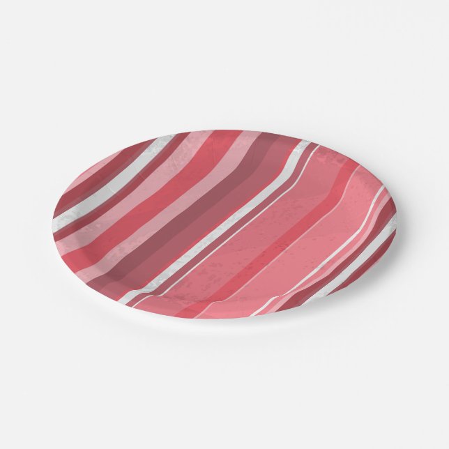 Strips of Pink Paper Plates (Angled)