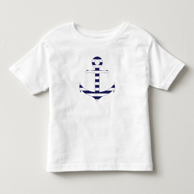 Stripy nautical anchor toddler t-shirt (Front)