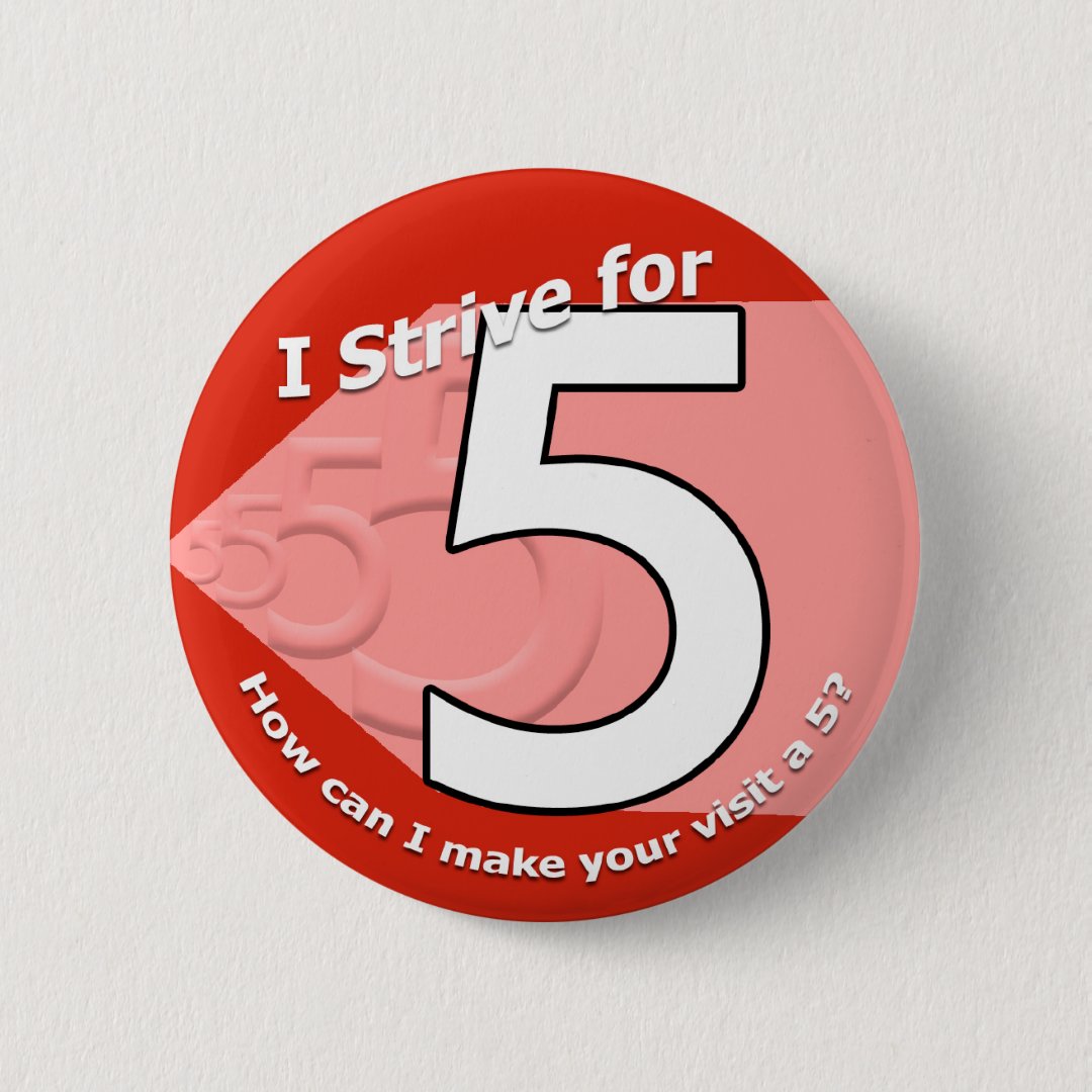 Strive for 5 Buttons | Zazzle