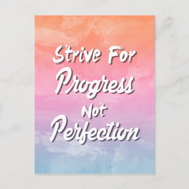 Strive for Progress Not Perfection - Quote Postcard (Front)