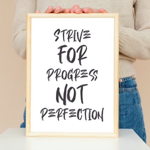 Strive For Progress Not Perfection Workout Gym Poster