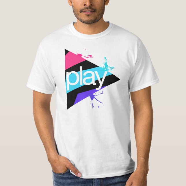 StrobeNetRecords Black Play Button Logo T-Shirt (Front)