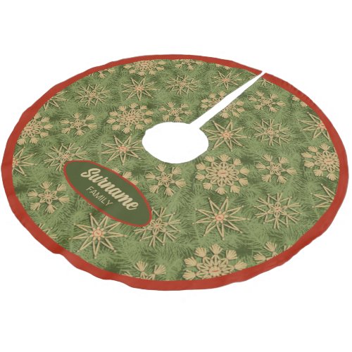 Strohsterne on Pine Tree Brushed Polyester Tree Skirt