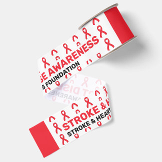 Stroke and Heart Disease Awareness Pattern Ribbon