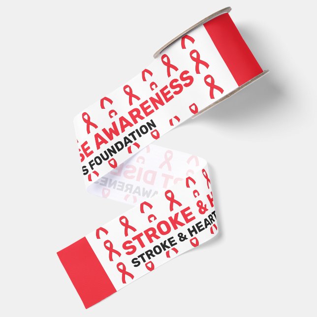 Stroke and Heart Disease Awareness Pattern Ribbon (Front+Back)