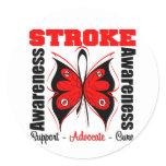 Stroke Awareness Butterfly Classic Round Sticker