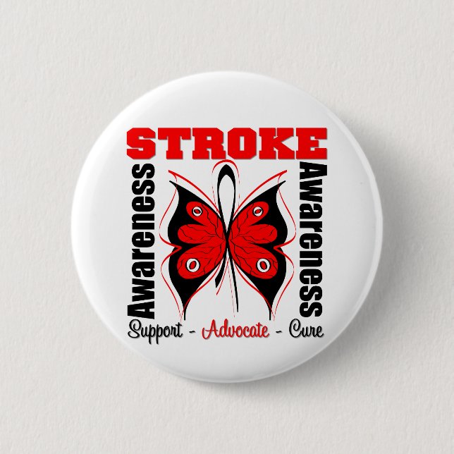 Stroke Awareness Butterfly Pinback Button (Front)