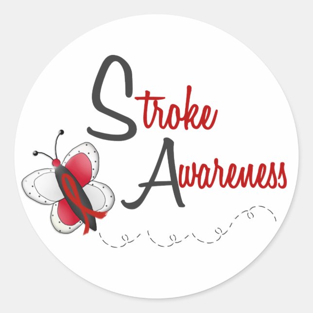 Stroke Awareness BUTTERFLY SERIES 2 Classic Round Sticker (Front)