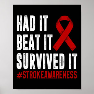 Stroke Awareness Funny Stroke Survivor  Poster