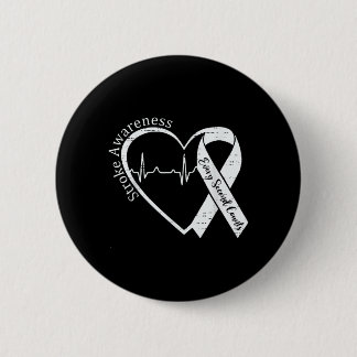 Stroke Awareness Heart Stroke Survivor Warrior Button
