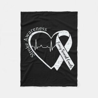 Stroke Awareness Heart Stroke Survivor Warrior Fleece Blanket