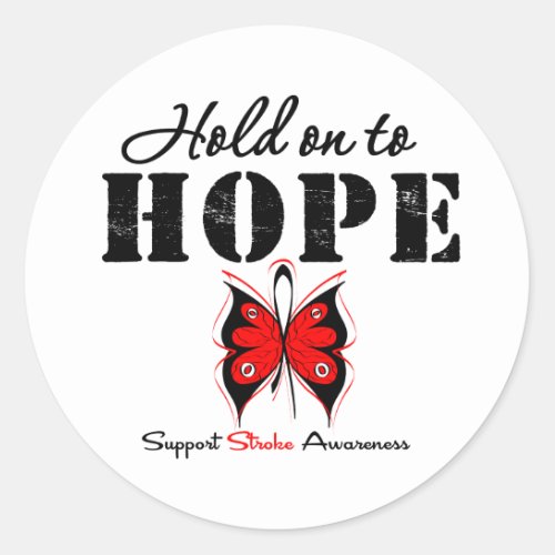 Stroke Awareness Hold On To Hope Classic Round Sticker