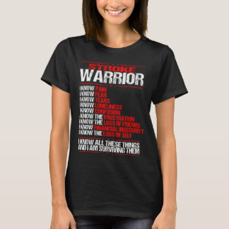 Stroke Awareness I know Pain Strokes Red Ribbon T-Shirt
