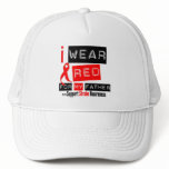 Stroke Awareness I Wear Red Ribbon For My Father Trucker Hat